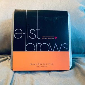 bareMinerals 5 pc brow kit "A-List Brows" NIB Sealed. Tweezers, Gel, Color,